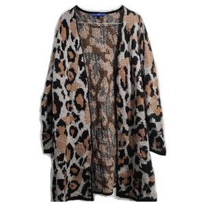 Leopard casual cardigan sweater